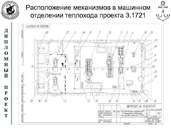 Чертеж машинного отделения