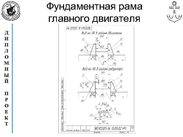 Фундаментная рама главного двигателя Д И П Л О М Н Ы Й П