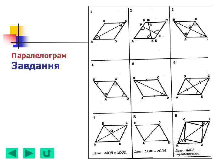 Паралелограм Завдання 