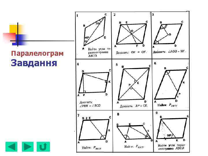 Паралелограм Завдання 