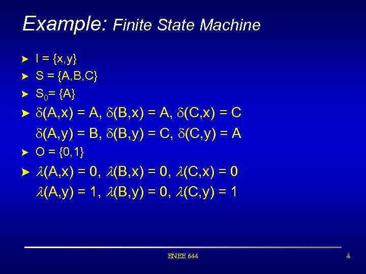 Sequential System Synthesis — Finite State Machine