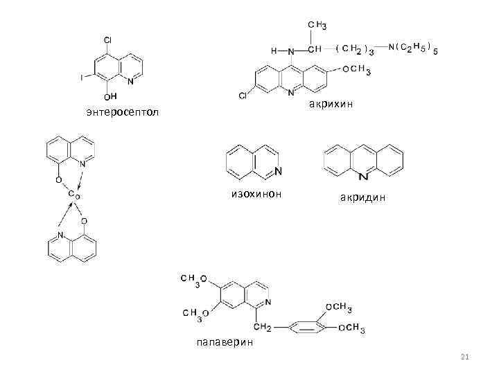 акрихин энтеросептол изохинон акридин папаверин 21 