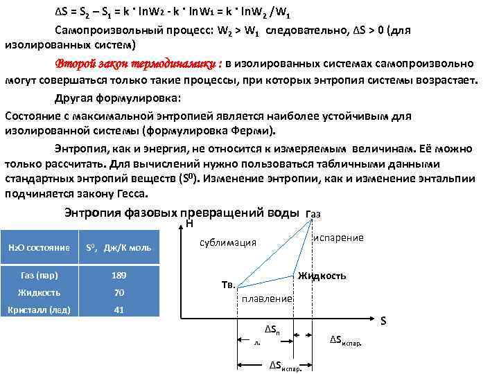 ΔS = S 2 – S 1 = k · ln. W 2 k