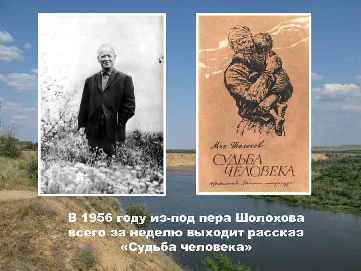 В 1956 году из-под пера Шолохова всего за неделю выходит рассказ «Судьба человека» 