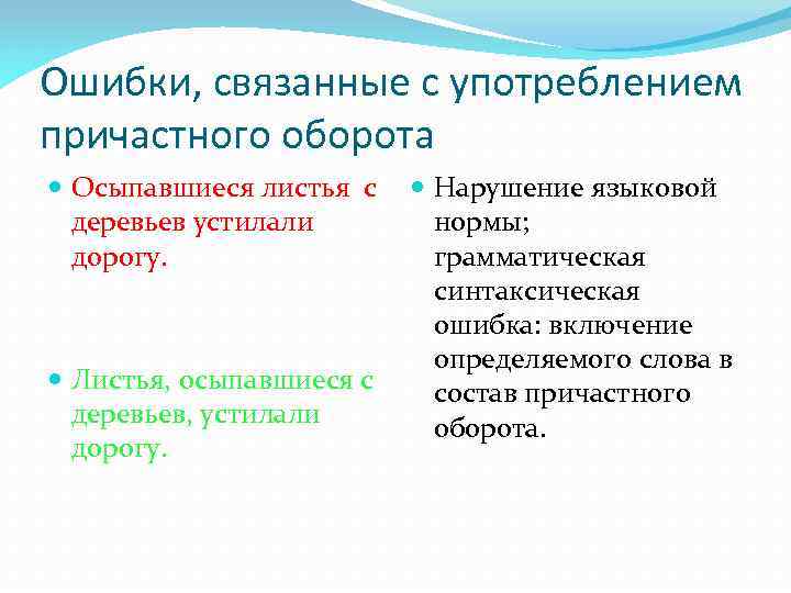 Ошибки в использовании причастных оборотов. Ошибки связанные с употреблением причастных оборотов. Ошибки при причастном обороте. Ошибки при употреблении причастных оборотов. Грамматические ошибки при употреблении причастного оборота.