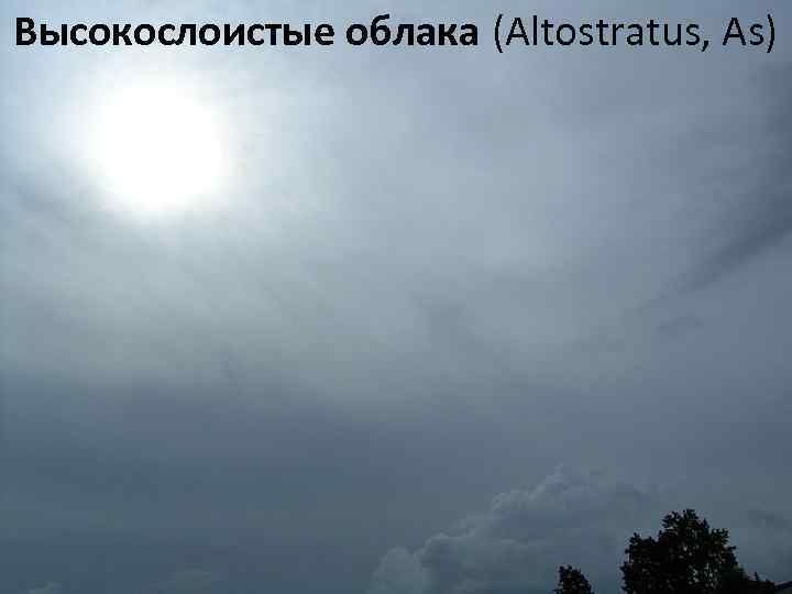 Высокослоистые облака (Altostratus, As) 