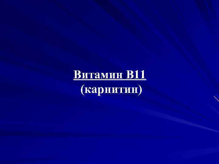 Витамин B 11 (карнитин) 
