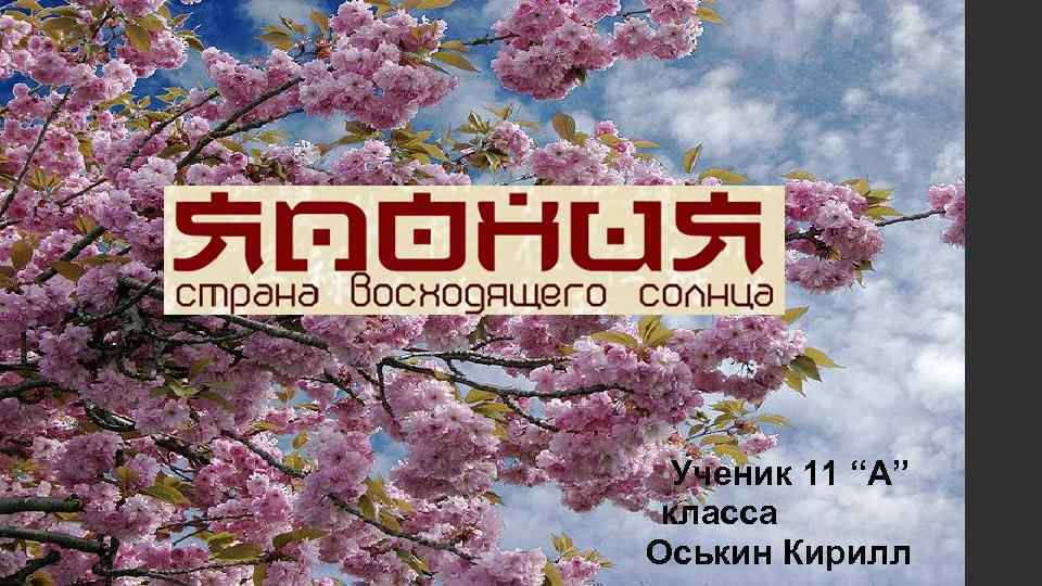  • Ученик 11 “А” класса Оськин Кирилл 