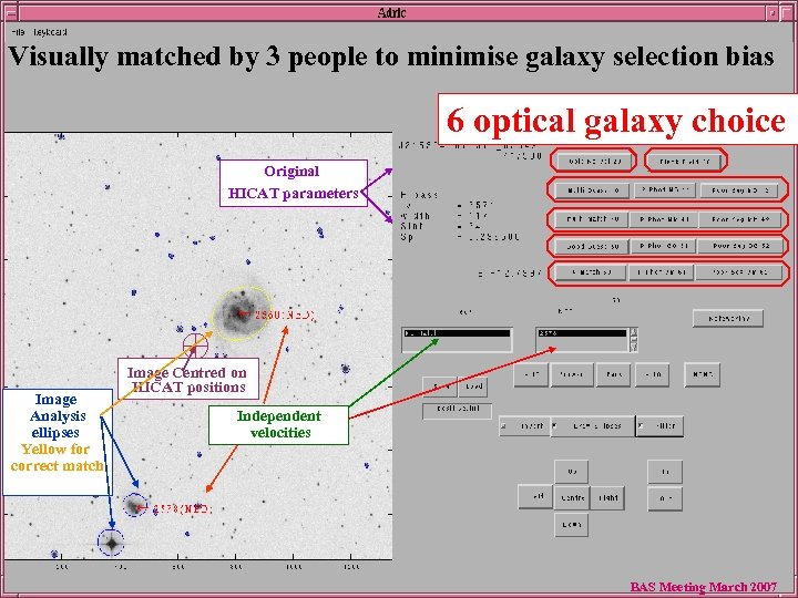 Visually matched by 3 people to minimise galaxy selection bias 6 optical galaxy choice