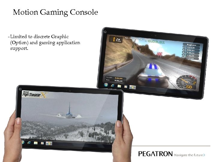 Motion Gaming Console - Limited to discrete Graphic (Option) and gaming application support. 