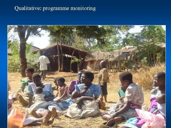 Qualitative: programme monitoring 