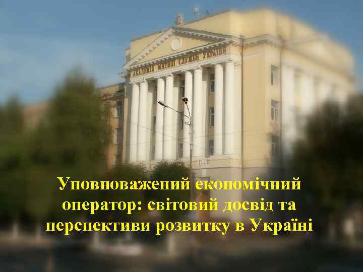 Уповноважений економічний оператор: світовий досвід та перспективи розвитку в Україні 