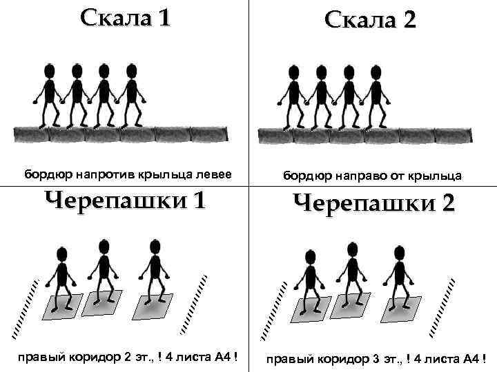 Скала 1 Скала 2 бордюр напротив крыльца левее бордюр направо от крыльца Черепашки 1