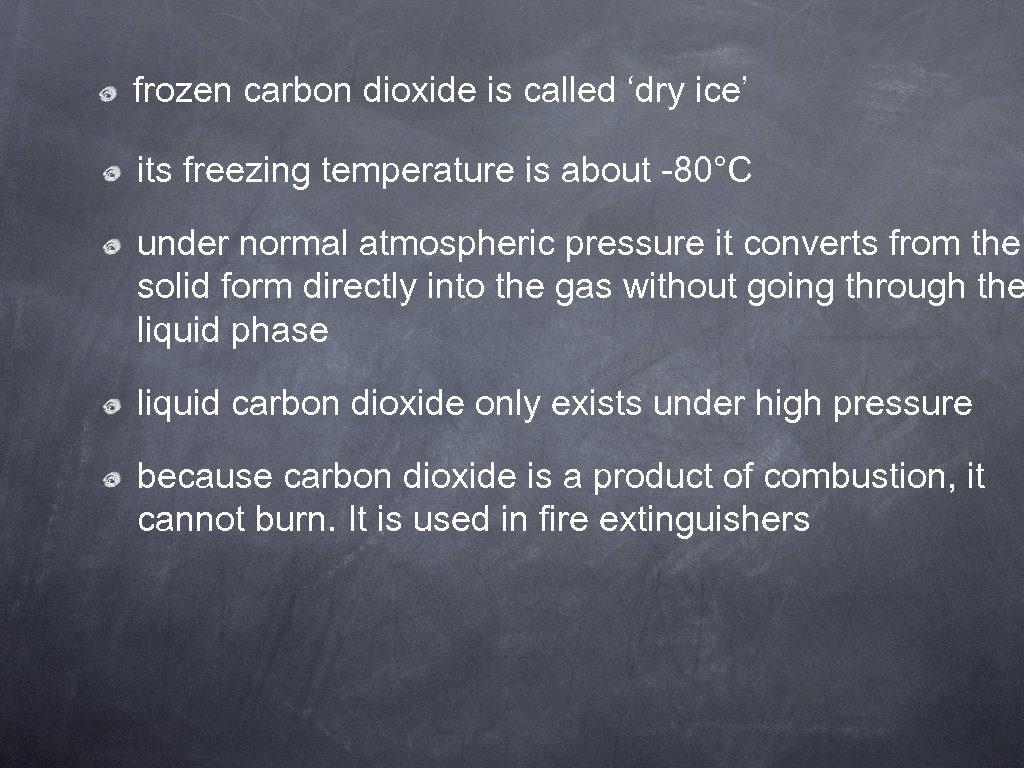 frozen carbon dioxide is called ‘dry ice’ its freezing temperature is about -80°C under