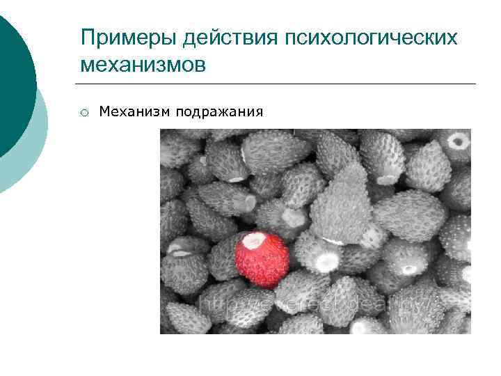 Примеры действия психологических механизмов ¡ Механизм подражания 