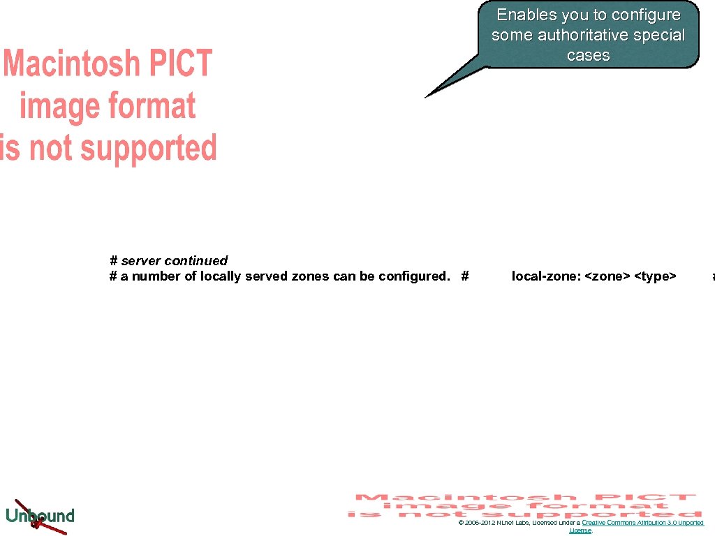 Enables you to configure some authoritative special cases # server continued # a number