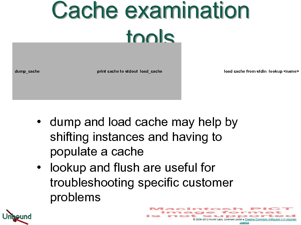 Cache examination tools dump_cache print cache to stdout load_cache load cache from stdin lookup