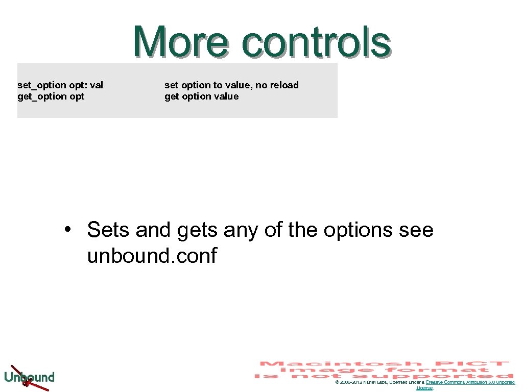 More controls set_option opt: val get_option opt set option to value, no reload get