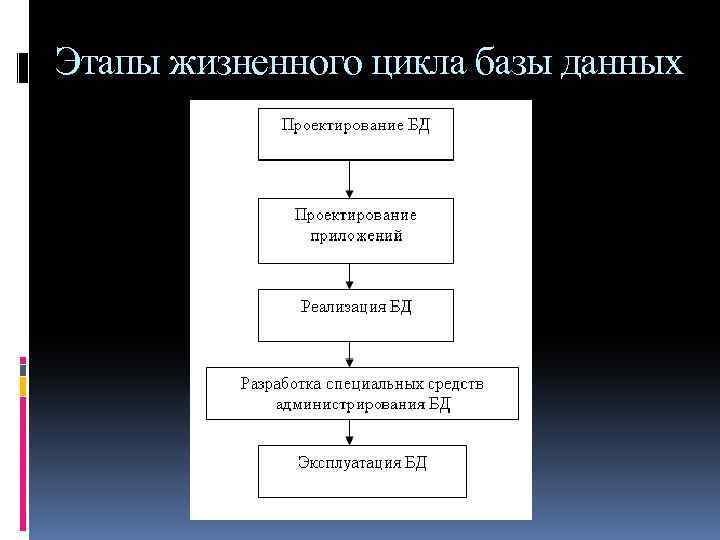 Этапы жизненного цикла базы данных 