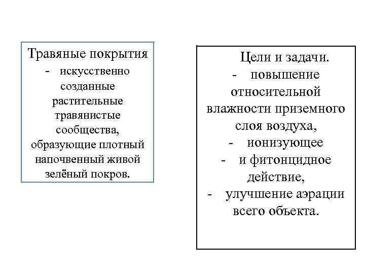 Травяные покрытия - искусственно созданные растительные травянистые сообщества, образующие плотный напочвенный живой зелёный покров.