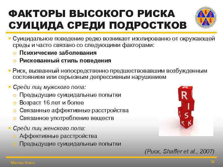 ФАКТОРЫ ВЫСОКОГО РИСКА СУИЦИДА СРЕДИ ПОДРОСТКОВ § Суицидальное поведение редко возникает изолированно от окружающей