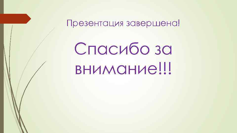 Презентация завершена! Спасибо за внимание!!! 