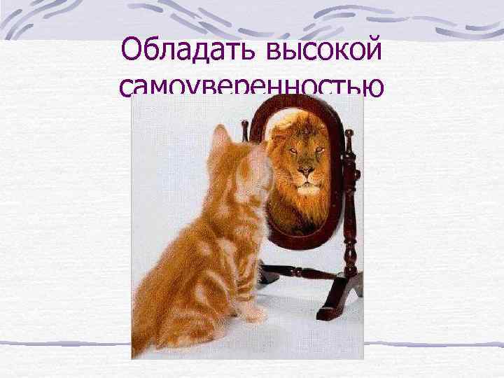 Обладать высокой самоуверенностью 