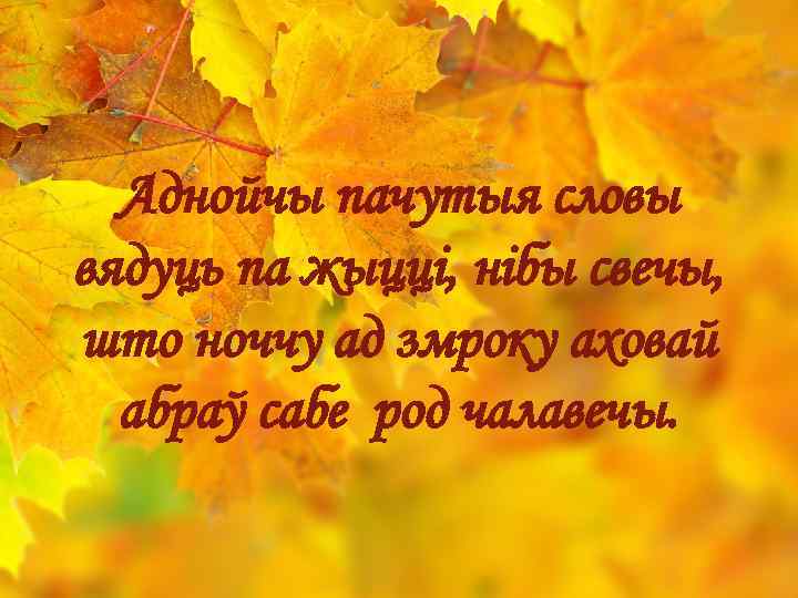 Аднойчы пачутыя словы вядуць па жыцці, нібы свечы, што ноччу ад змроку аховай абраў