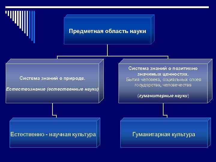 Предметная область науки Система знаний о природе. Естествознание (естественные науки) Система знаний о позитивно