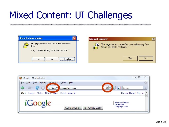 Mixed Content: UI Challenges slide 29 