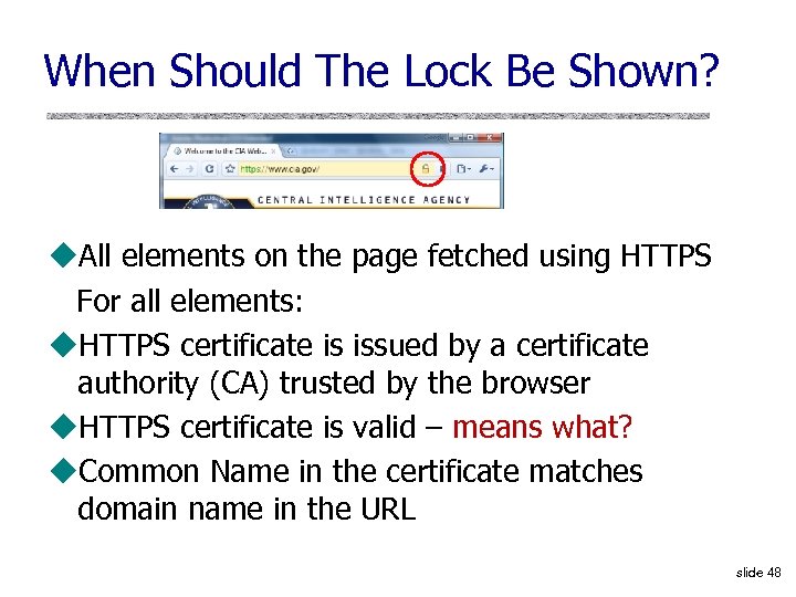 When Should The Lock Be Shown? u. All elements on the page fetched using