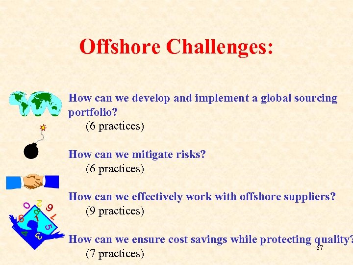 Offshore Challenges: How can we develop and implement a global sourcing portfolio? (6 practices)