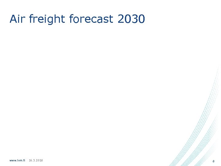 Air freight forecast 2030 www. lvm. fi 16. 3. 2018 8 
