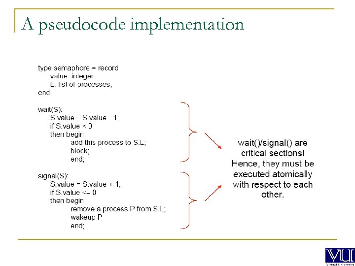 A pseudocode implementation 