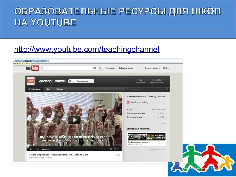 ОБРАЗОВАТЕЛЬНЫЕ РЕСУРСЫ ДЛЯ ШКОЛ НА YOUTUBE http: //www. youtube. com/teachingchannel Google Confidential and Proprietary