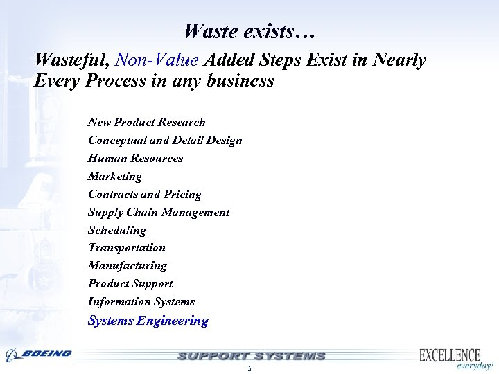 Waste exists… Wasteful, Non-Value Added Steps Exist in Nearly Every Process in any business