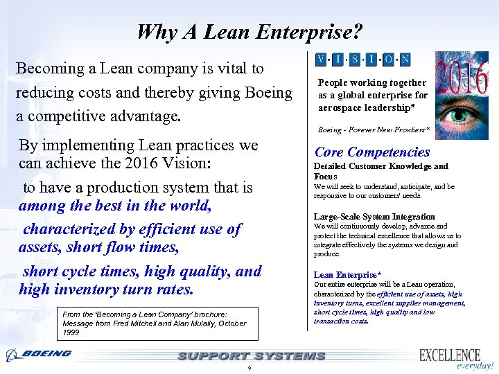 Why A Lean Enterprise? Becoming a Lean company is vital to reducing costs and