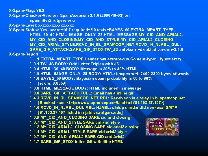 X-Spam-Flag: YES X-Spam-Checker-Version: Spam. Assassin 3. 1. 6 (2006 -10 -03) on spamfilter 2.