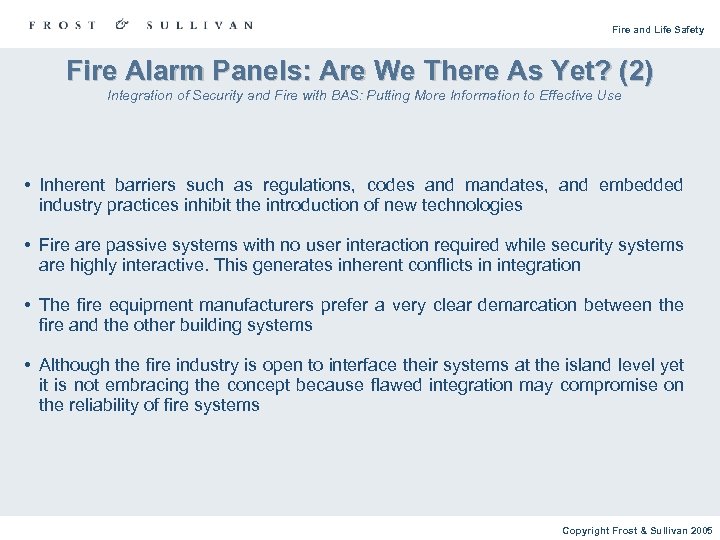 Fire and Life Safety Fire Alarm Panels: Are We There As Yet? (2) Integration