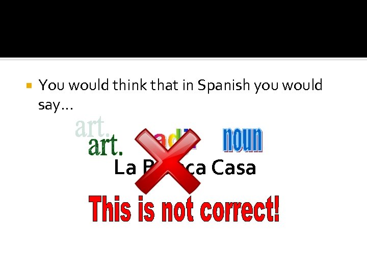  You would think that in Spanish you would say… La Blanca Casa 