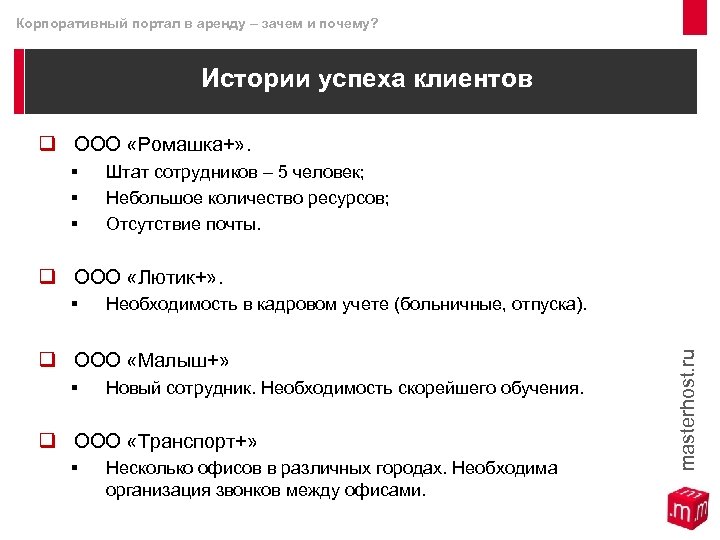Корпоративный портал в аренду – зачем и почему? Плюсы аренды Корпоративного портала Истории успеха