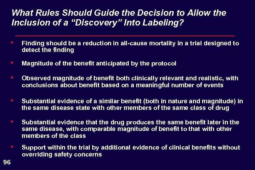 What Rules Should Guide the Decision to Allow the Inclusion of a “Discovery” Into