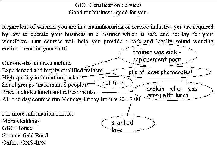 GBG Certification Services Good for business, good for you. Regardless of whether you are