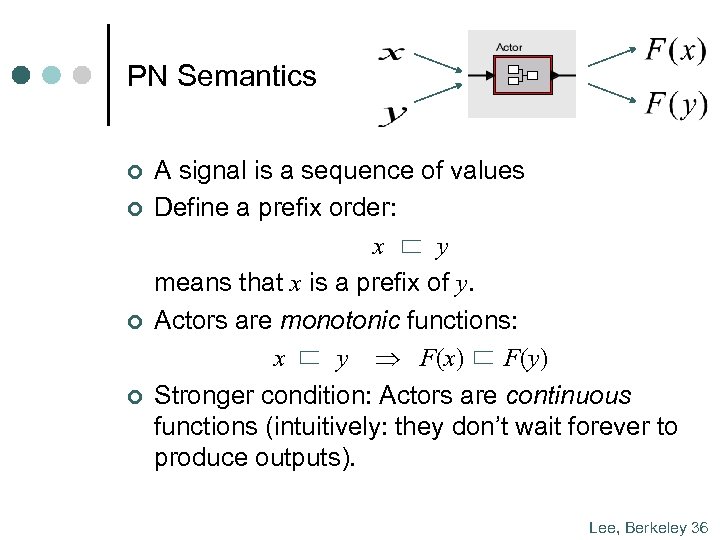 PN Semantics ¢ ¢ A signal is a sequence of values Define a prefix