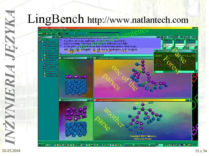INŻYNIERIA JĘZYKA 20. 05. 2006 Ling. Bench http: //www. natlantech. com 53 z 54