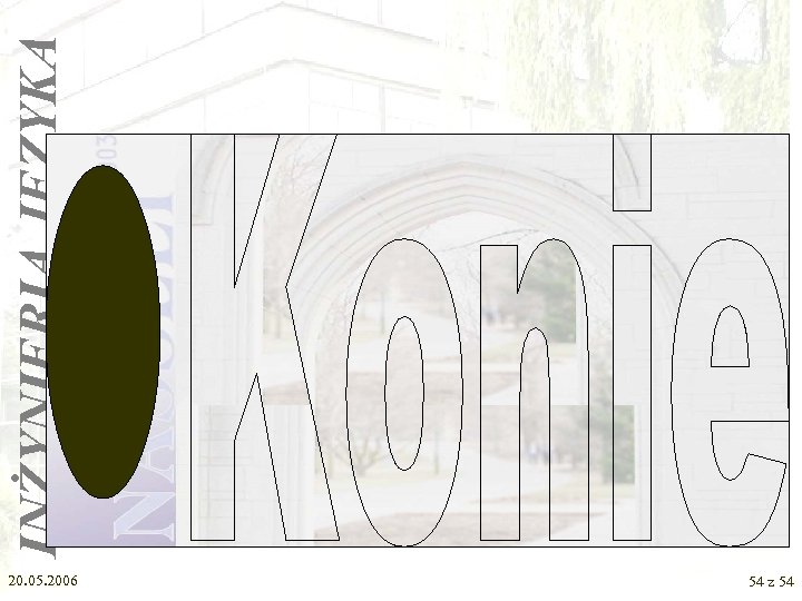 INŻYNIERIA JĘZYKA 20. 05. 2006 54 z 54 