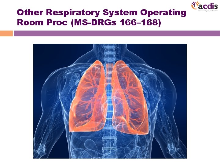 Other Respiratory System Operating Room Proc (MS-DRGs 166– 168) 