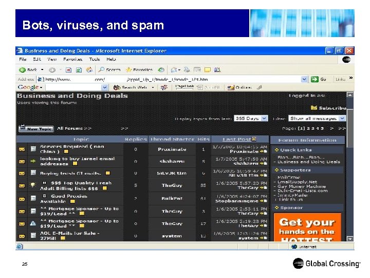 Bots, viruses, and spam 25 