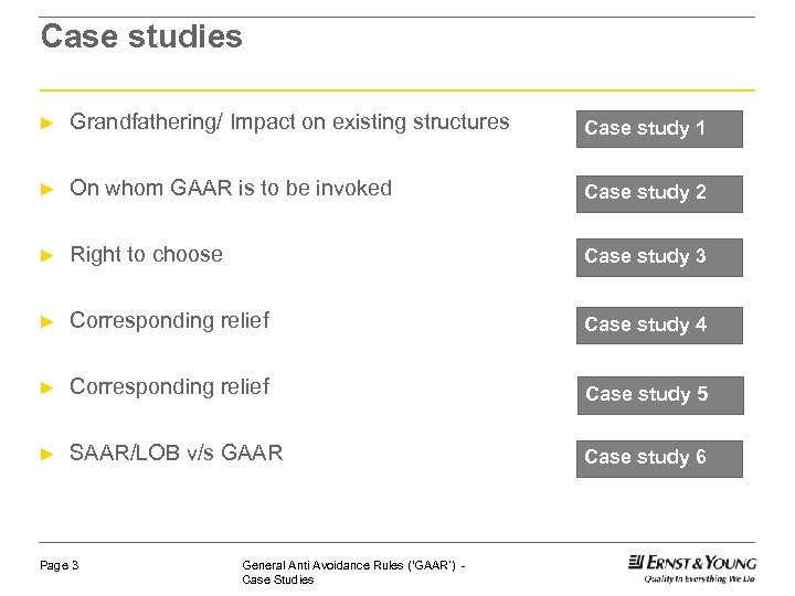 Case studies ► Grandfathering/ Impact on existing structures Case study 1 ► On whom