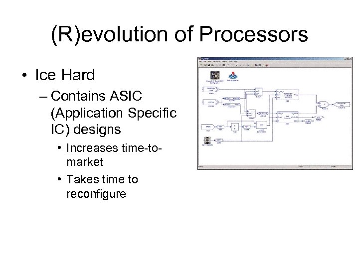 (R)evolution of Processors • Ice Hard – Contains ASIC (Application Specific IC) designs •